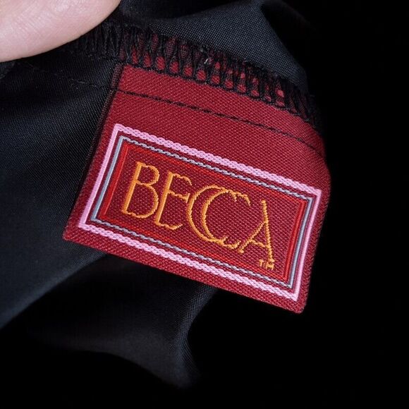 BECCA Black Swim Coverup Shorts with Pink Belt - Picture 3 of 8